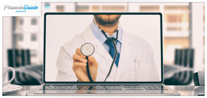 Médico atendendo por videochamada - telemedicina